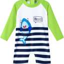 Redair Toddler Baby Boys Rash Guard Swimsuit Long Sleeve One Piece Swimwear Zip Bathing Suit with UPF 50+ 12-18 Months