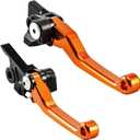 KAX Short Brake and Clutch Levers 2pcs Fit for TE250 TE300 2014-2016 FE250-501 2014-2016 FC250-450 2014-2015 TC TE250-511 2013 Motorcycle Levers (Orange)