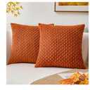 Kevin Textile 2 Packs Fall Boho Decorative Throw Pillow Covers 24x24 Inch for Living Room Couch Bed Sofa Rustic Modern Farmhouse Home Decor Soft Corduroy Square Cushion Case, Rust