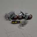 2 Inch Caster Wheels, Casters Set of 4, ASHGOOB Red Polyurethane (PU) Casters with Brake Heavy Duty, Industrial Locking Swivel Top Plate Castor Wheels for Workbench/Furniture/Cart