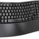 seenda Bluetooth Ergonomic Keyboard, COE311 Wireless Keyboard with 3 Multi-Device Connectivity, Rechargeable, Wave Keys, Soft Wrist Rest, Compatible for Windows/macOS/PC/Laptop/MacBook/iPad - Black