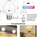 Rechargeable Battery Operated Light Bulb with Remote Control 2 Packs, 350LM Dimmable Detachable LED Bulb with 15 Colors Selectable & 3 Timer, Wireless Puck Light Bulb for Wall Sconce, Non-Hardwired