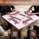 Preppy Hot Pink Leopard Cheetah Mahjong Mat for Table 31.5x31.5 in, Girly Funky Y2K Cheetah Mahjong Table Mat Cover Anti Slip Noise Reduction for Mah Jong Card Board Tile Games