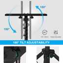 Projector Stand Tripod Adjustable, Laptop Height from 23.5 to 46.5 inches with Gooseneck Phone Holder, Floor for Office, Home, Stage, Studio, DJ Racks Holder Mount, 23.5inch-46.5inch (Black)