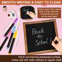 10" x 10" Double Sided Chalkboard Sign with Stand, Small Chalk Board Blackboard Wood Frame Felt Letter Board with 12 Chalk Markers and 340 Letters (Brown)