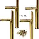 Metal Furniture Legs Gold Heavy Duty Foot with Rubber Pads for Coffee Table Bench Couch Dresser Desk TV Cabinet Cupboard Replacement DIY Support Feet Set of 4 (Size : 5 inch/13cm)