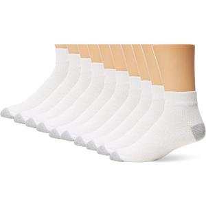 Fruit of the Loom Men Value 10 Pair Pack Socks (White, M)