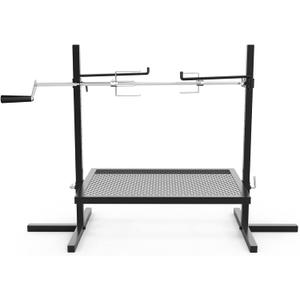 only fire Adjustable Grill Rotisserie System and Spit, Over Fire Camp Grill with Cooking Grate for Outdoor Open Flame Cooking