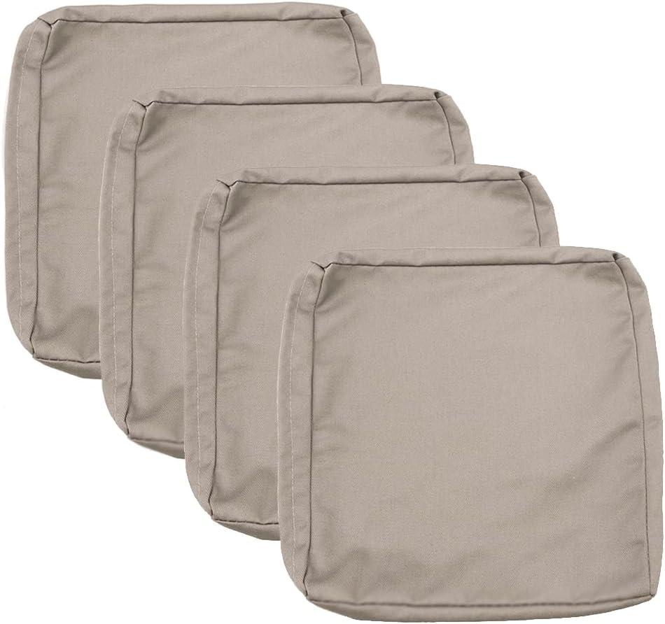 Sqodok Patio Cushion Covers 25x27 inch, Outdoor Cushion Covers Replacement for Outdoor Furniture, Large Cushion Slipcover Set of 4 Waterproof Sectional Cushions Cover for Sofa Couch Chair, Tan