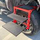 Folding Tire Step, 2 Stairs and Adjustable Tire Mounted Wheel Step Heavy Duty Max Load 350 Pounds for Pickups and RVs, Non-Slip Dual Platform for Roof Rack Access and Engine Maintenance