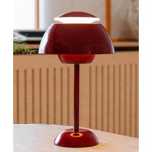 Flowerpot Cordless Table Lamp, 5000mAh Battery Mushroom Lamps,Portable Patio Table Lamp,Small Rechargeable Lamp for Nightstand,Dimmable Touch Bedroom Lamp for Indoor Outdoor (Wine Red)