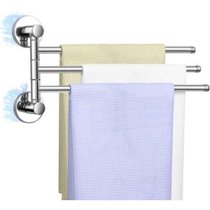 Magnetic Swivel Towel Rack, Stainless Steel 3-Arm Towel Bar, Magnetic Paper Towel Holder for Fridge,Magnetic Towel Racks for Bathroom Kitchen Organizers and Storage
