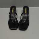 Women's Kitten Heels Sandals Square Open Toe Flip Flop Heels 1.8-2 Inch Heeled Sandals for Women (6, Black)