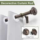 28-48 Inches Curtain Rods for Window, Vimayta 1 Inch Diameter Drapery Rod with Resin Finials, Ideal Adjustable Heavy Duty Single Curtains Rod for Bedroom, Living Room Decoration, Dark Bronze