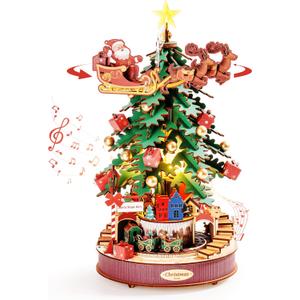 3D Puzzles for Adults, Wooden Music Box Christmas Melody Tree, 3D Model Building Kits for Adults, Home Decor/Christmas Birthday Gifts/DIY Crafts/Hobbies for Teens (319PCS)