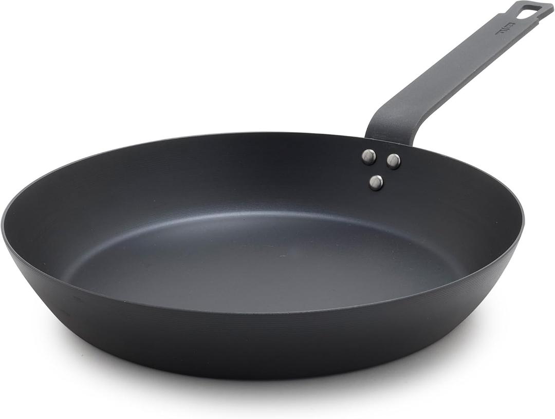 GreenPan x Bobby Flay 10" Carbon Steel Frying Pan Skillet, Pre-Seasoned Ready to Use, Nontoxic, PFAS-Free, Induction Compatible, High Heat & Oven Safe Durable Cookware, Cast Iron Alternative (Black)