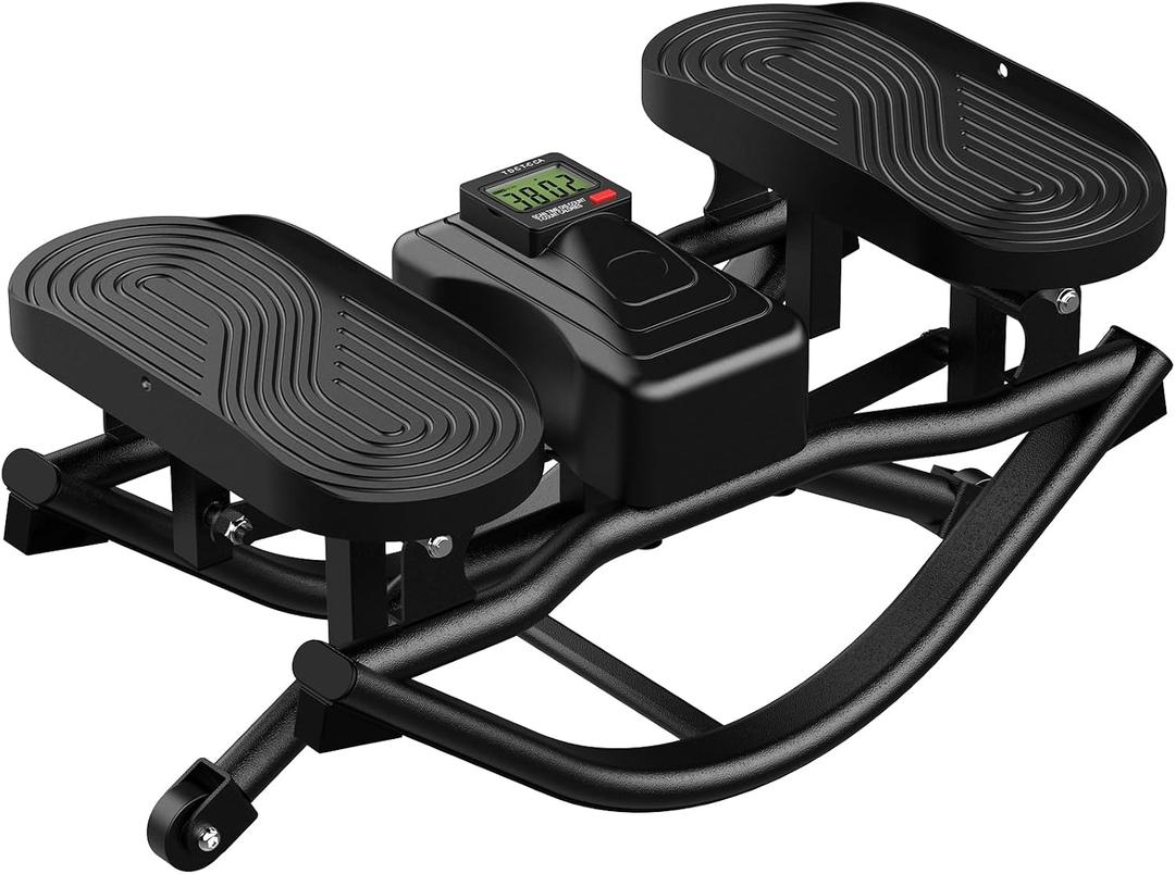 Rock Stepper Side to Side Exercise Machine, Rocking Stepper for Home Gym with LCD Display & Resistance Bands, Low-Impact Step Rocker Workout Equipment Supports 330 lbs