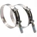4" Heavy Duty T Bolt Hose Clamp Stainless Steel - Spring Loaded 108mm - 116mm for 4" I.D. Hose with 3mm - 6mm Wall Thickness, Auto-adjusting maintain Constant Tension (108mm - 116mm, 2 Pack)