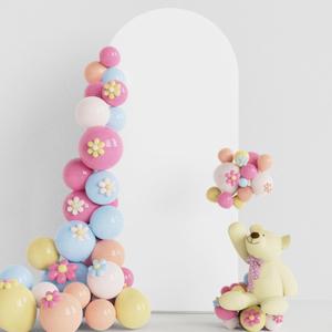 Putros Wedding Arch Cover 6FT White Spandex Fitted Round Top Chiara Backdrop Stand Covers for Wedding Birthday Party Decoration