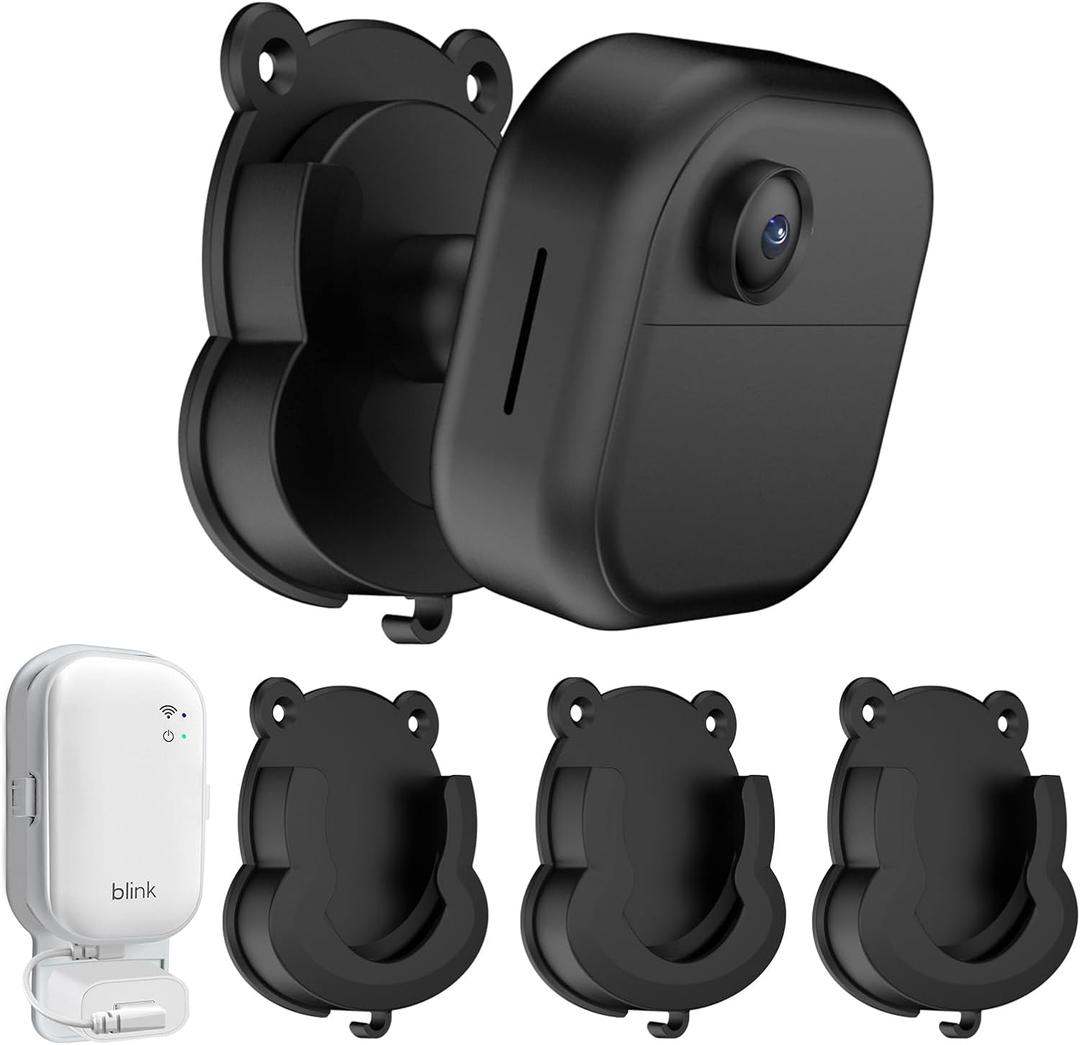 3 Pack Blink Camera Wall Mount Bracket – Adhesive or Drill Installation for Blink Mini 2K+/Mini 2/Outdoor 4/Outdoor 2K+/Indoor Cameras with Sync Module Core Outlet Mount