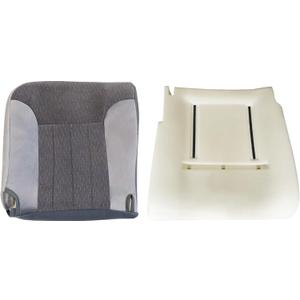 NLQR Driver Side Bottom Replacement Cloth Seat Cover & Driver Seat Foam Cushion Compatible with Dodge Ram 1500 2500 3500 1994 1995 1996 1997#D5 or C3 Medium Quartz Gray