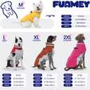 FUAMEY Dog Coat for Large Dogs,Waterproof Dog Winter Jacket with Harness Built in Puppy Cold Weather Coats Reflective Pet Vest with Zipper Warm Fleece Dogs Snowsuit Windproof Pink, Large
