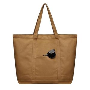 Leclane Canvas Tote Bag with External Pocket Large Patchwork Tote Bag Unisex Grocery Bags for Shopping Travel Camping Beach