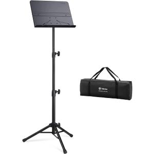 Vekkia 70 - inch Metal Professional Portable Sheet Music Stand  Folding Adjustable Holder, with Carrying Bag, Sturdy for Instrumental & Band Performances, Travel