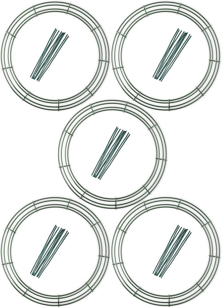 5-Pack 18 Inch Wire Wreath Frame – Round Metal Wreath Form