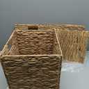 10.5x10.5x10.5 Storage Cube, Water Hyacinth Storage Baskets, Wicker Storage Baskets for Shelves, Woven Baskets for Storage, Square Wicker Storage Basket for Living Room (2 Packs 10.5x10.5in)