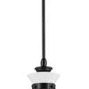 Kichler Laria 1-Light Pendant, Updated Traditional Light, Sloped Ceiling Compatible, for Kitchen with Opal Glass in Black (23.5" x 14"), 52777BK