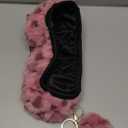 Leopard Steering Wheel Cover with Keychain, Elastic Fuzzy Fur Cheetah Car Steering Wheel Protector Women Girl Car Accessories Universal Fit 15 inch Fit Auto, Suvs, Truck- Pink