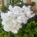 50PCS Artificial Cherry Blossom, Silk Cherry Blossom Branches, Realistic Fake Flowers for Weddings, Square Halls, Artificial Trees, Hotel Activities, Living Room Home Decoration (White)