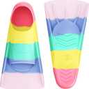 Gintenco Swim Fins, Kids Swim Training Fins for Lap Swimming, Travel Size Flippers with Mesh Bag, Silicone Swimming Fins for Kids Teens Adults Women Men