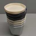 InmeRun Plant Pots Indoor Plastic Flower Pots Outdoor 5 inch Set of 6 Pack with Drainage Holes and Saucers for Garden Pots (5 in 6 pcs) (Multicolor)