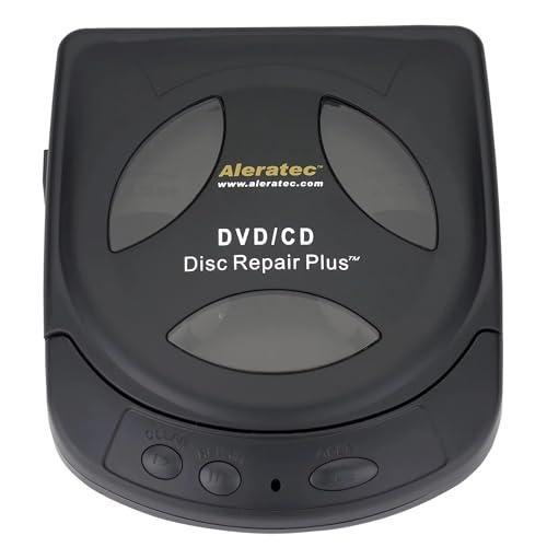 Aleratec Motorized DVD CD Cleaner Disc Repair System - Scratch Remover and Cleaner for CD Player Discs - Includes Solution - Portable Disc Cleaner for Restoring CDs, DVDs, and More