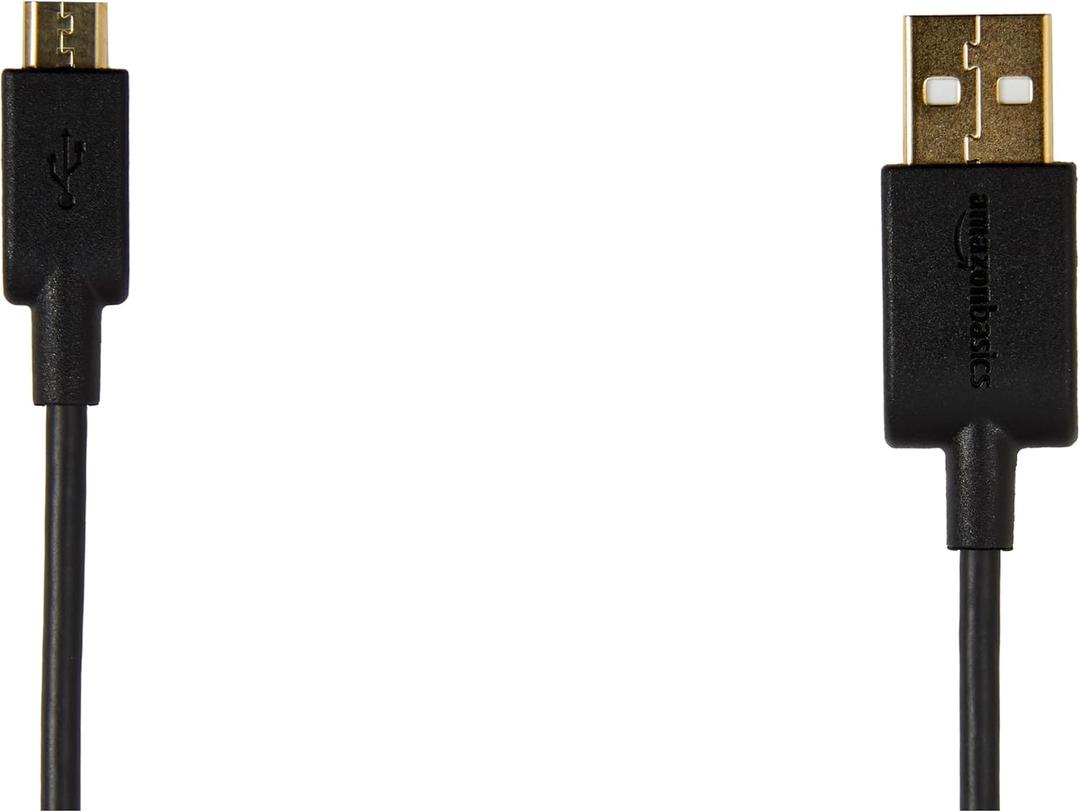 USB A to Micro USB 2.0 Cable 480Mbps Transfer Speed with Gold Plated Connectors 0.9m Black
