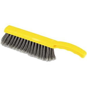 Rubbermaid Commercial 8 Inch Counter Brush Flagged Polypropylene Fill for Smooth Surface Sweeping Yellow 12.5" for Bathroom/Shower/Floor Tile/Decks/Car Tires/Outdoor