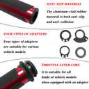 7/8" 22mm Motorcycle Brake Lever Handlebar Master Cylinder Clutch Levers Left & Right Set + Hand Grips + Handlebar Ends Set for Honda Kawasaki Suzuki Yamaha (Red)