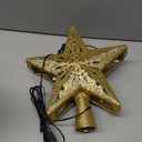 Mrrihand Christmas Tree Topper Lighted with 6 Projection Modes, Christmas Star Tree Topper Built-in LED Rotating Lights, Gold 3D Glitter Dynamic Projection for Christmas Tree Decorations