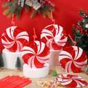 Jingmore 50 Set 8 oz Drink Pouches with Straws Heavy-duty Zipper Reclosable Liquor Smoothie Bags Cute Treat Packing Bags for Festive Parties DIY Gifts Daily Use(Candy,Red and White)