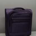 Coolife Underseat Carry On Luggage Suitcase Softside Lightweight Rolling Travel Bag Spinner Suitcase Compact Upright 4 Dual Wheel Bag (purple)