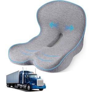 Truck Driver Seat Cushion, Memory Foam L-Shaped Ergonomic Cushion for Office Chairs, Comfort & Support for Long Sitting (Average Size)