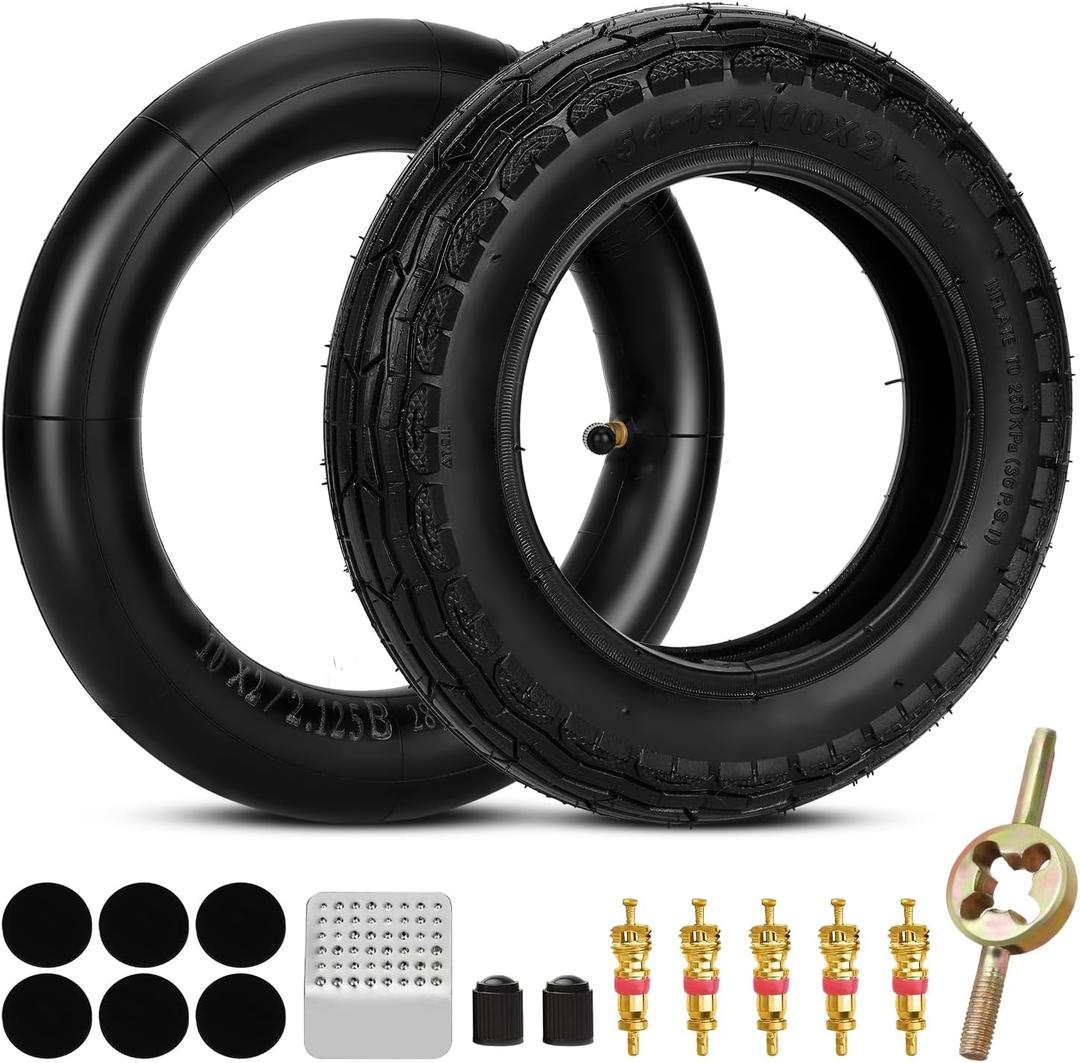 10x2 Electric Scooter Tire & Inner Tube Compatible with GOTRAX G4 GMAX/ULTRA TOUR XP, 10x2.0 54-152 10" E-scooter Tire Replacement for Hoverboard Self-balancing with Tire Repair Kit