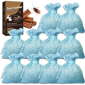 10 Pack Roach Repellent for Indoor Home, Natural Peppermint and Citronella Formula Cockroach Away Solution, Roach Deterrent for House Kitchen Pest Control