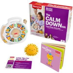 Fisher-Price Toddler Toys Big Little Feelings Calm Down Kit, 4-Piece Set of Activities & Parenting Tips for Social Emotional Development Kids Ages 2+ Years