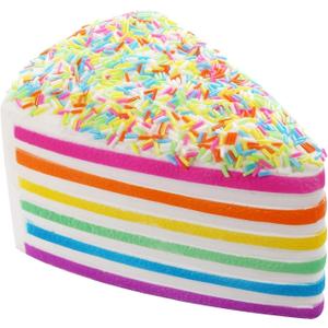 Anboor 5.8 Inches Squishies Cake Rainbow Jumbo Slow Rising Kawaii Scented Cheese Squishies Valentines Day Stress Relief Kid's Toys