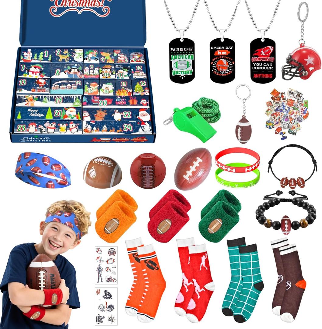 Football Advent Calendar 2025, Christmas Countdown Calendar for Kids Boys (football)