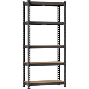 BestOffice 5 Tier Storage Shelves Adjustable Garage Shelves 15.7" D x 35.4" W x 72" H Heavy Duty Garage Shelving with Premium Materials MDF Boards for Kitchen Basement Warehouse Pantry, 36"w X 16"d X 72"h