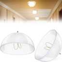 2 Pack Clip On Lamp Shade, Light Cover for A Type Bulb, 8" DIA x 4 1/4" Height Lamp Cover for Deco Exposed Bare Bulb Fixture, Acrylic Dome Clip on Standard Shades for Home Bathroom Office